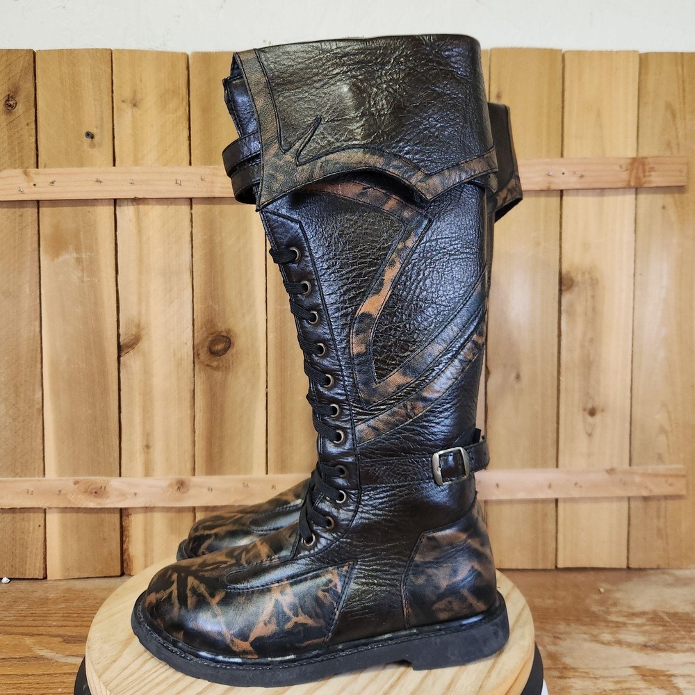 Verillas Blacktide Boots Mens 8 W Leather Knee High Renaissance Pirate LARP